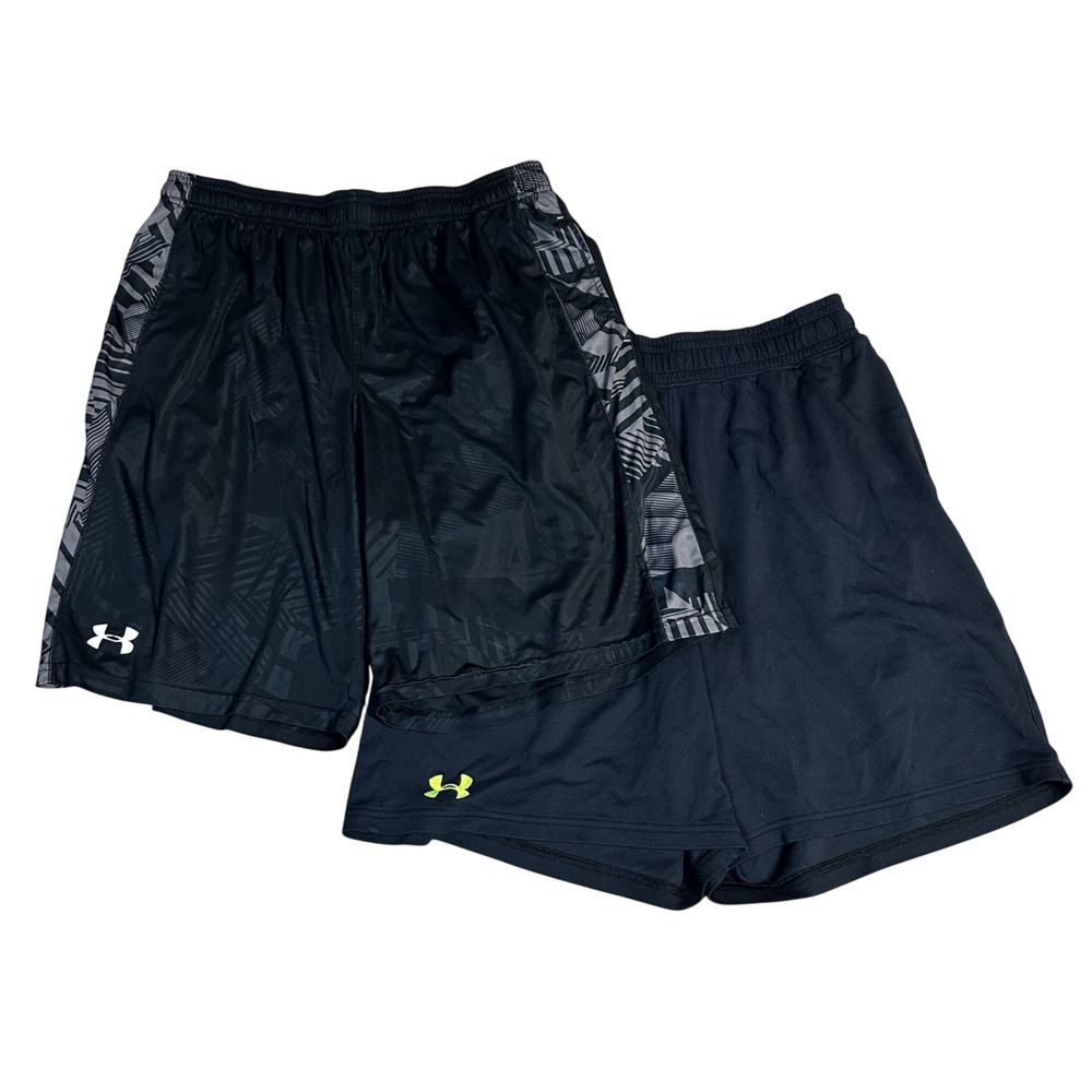 Under Armour Men's Loose Fit Athletic Shorts Black LG